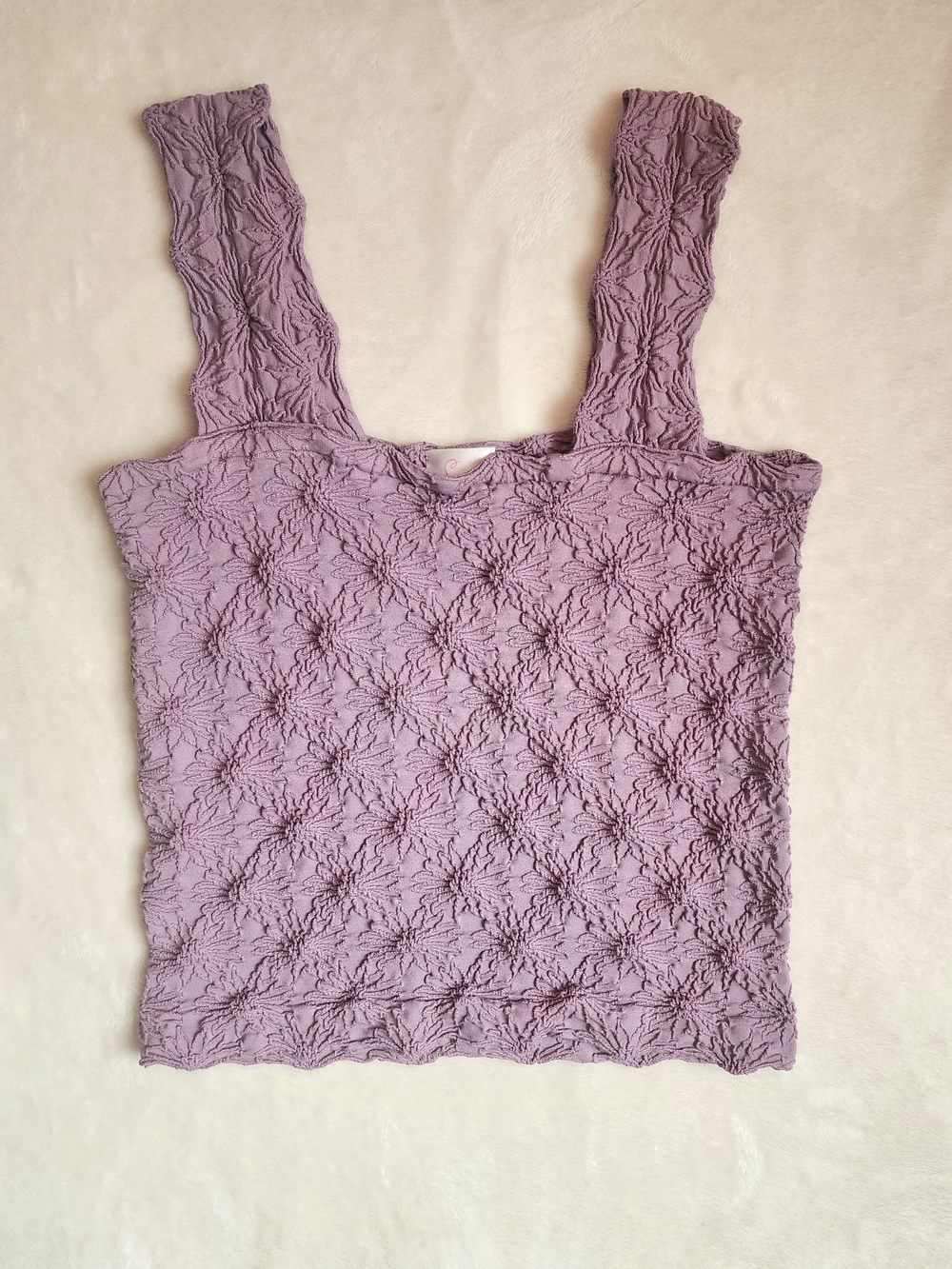 Lavender Floral Textured Tank